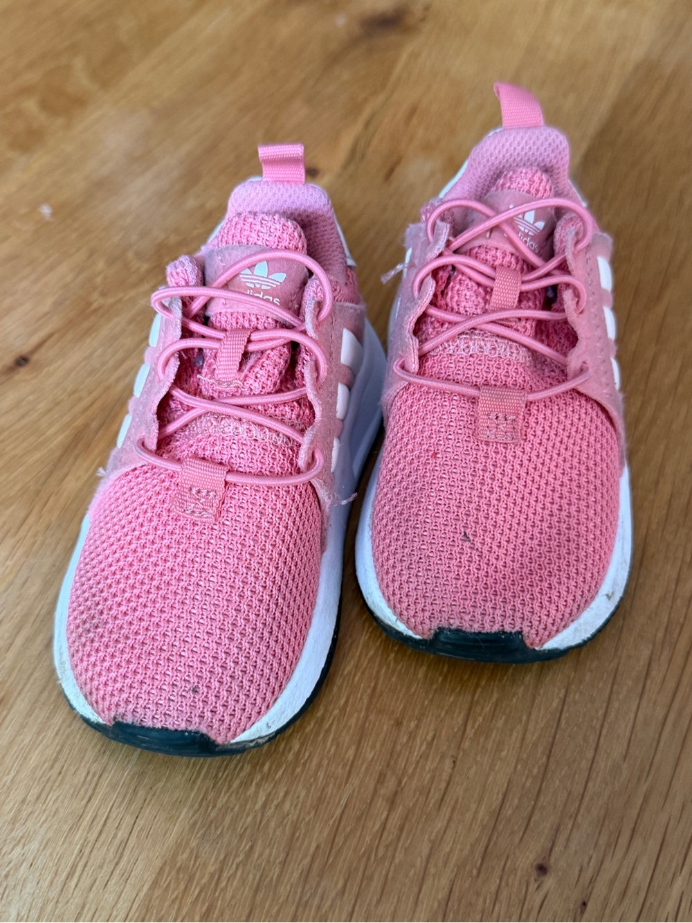 adidas Kids Pink Mesh Athletic Sneakers with White Accents